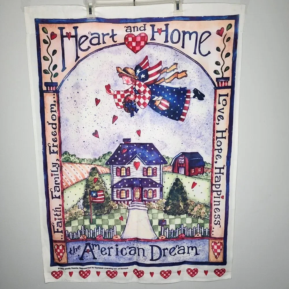Pole Flag Heart and Home the American Dream By Artist‎ Shelly Rasche 2004